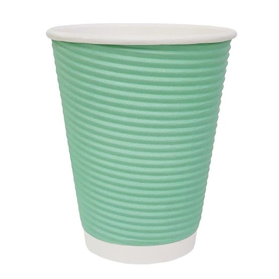 Fiesta Recyclable Coffee Cups Ripple Wall Turquoise 340ml / 12oz