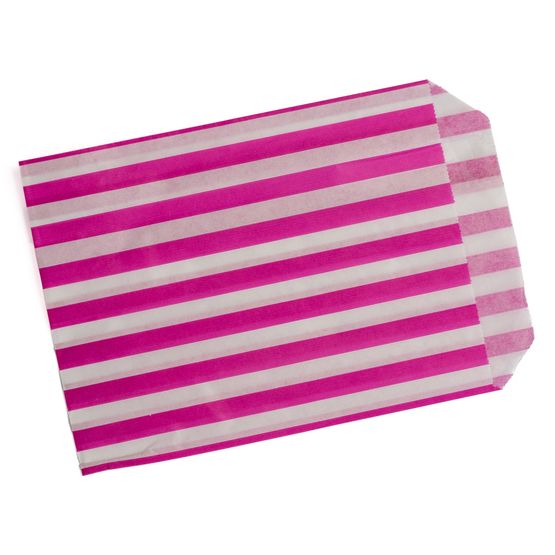 Stronghold Striped Pink Paper Bag 13 x 18 cm (5" x 7")