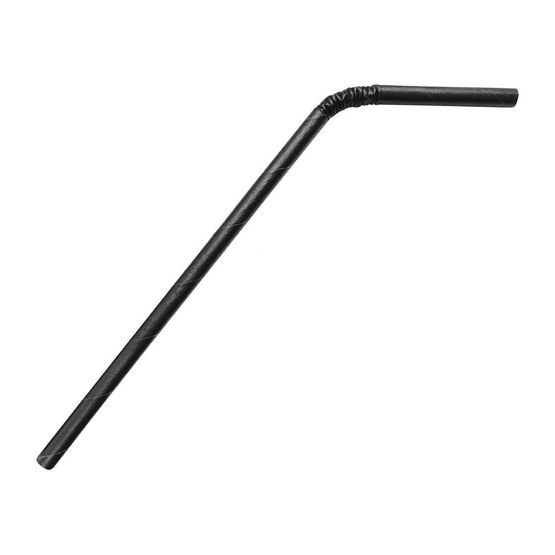 Fiesta Compostable Bendy Paper Straws Black