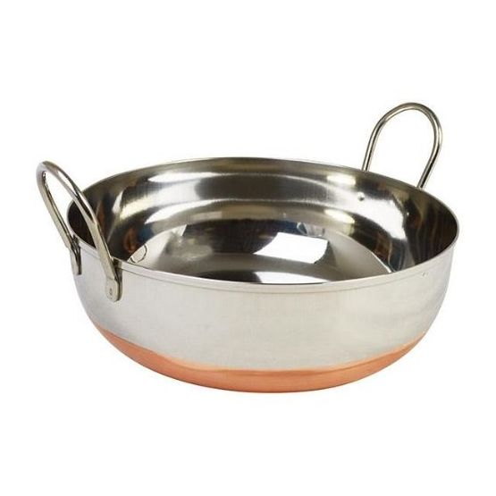 Balti Dish 15cm 0.7ltr Stainless Steel Body Copper Base