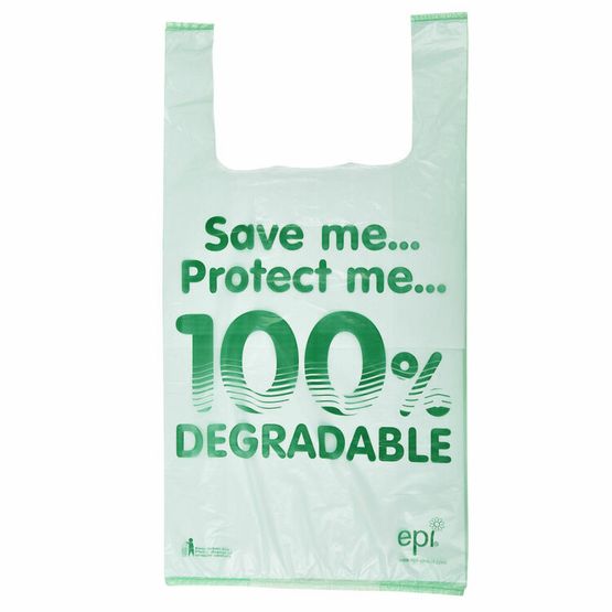 Jumbo 100% Degradable Plastic Carrier Bags With Image - Light Green