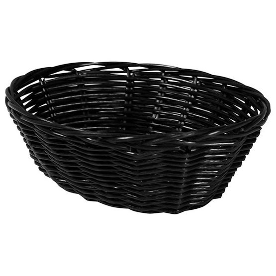 Black Poly Rattan Basket Oval 18cm 7in