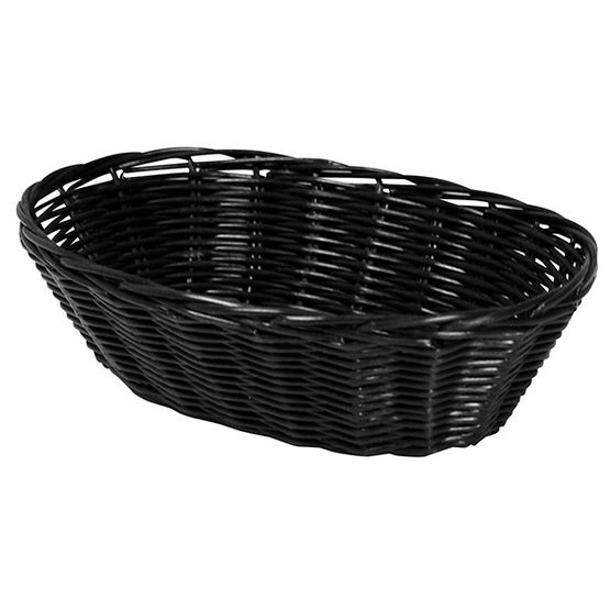Black Poly Rattan Basket Oval 23cm 9in