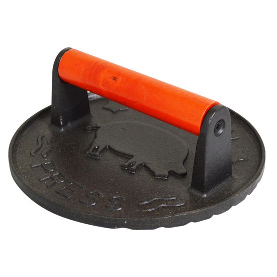 Cast Iron Burger/Bacon Press Round 18cm X 6cm