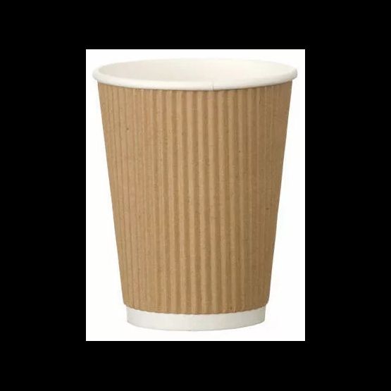 12oz Triple Wall Kraft Ripple Cup