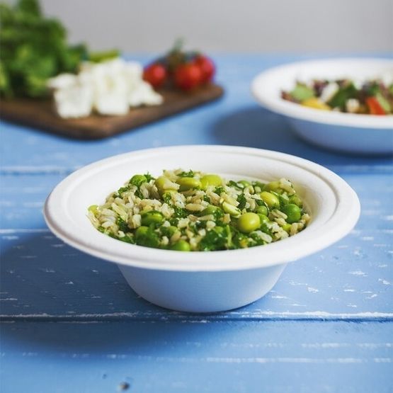 Vegware L003 12oz Tall Bagasse Bowl