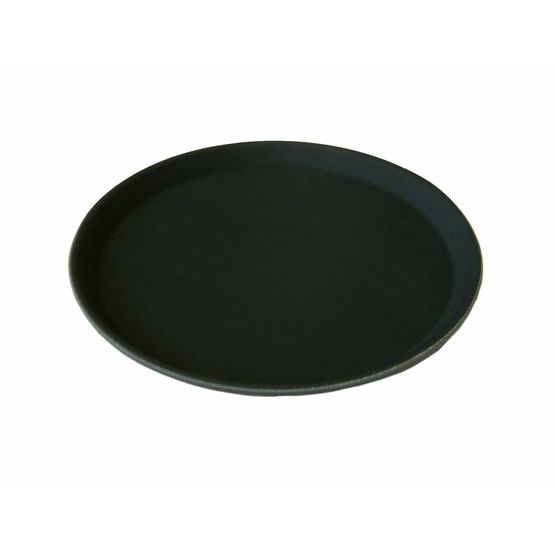 16" Round Black Non-Slip Tray