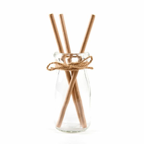 Kraft Cocktail Paper Straws 145mm x 5mm Swantex