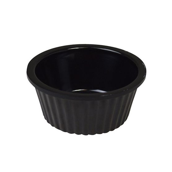 Ramekin Black Ribbed 2oz