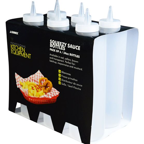 Sauce Bottle Clear 24oz