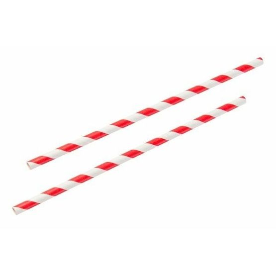 2 Ply Red And White Paper Straws 6mm