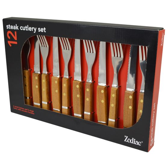 Steak Set 12 Wood Handle