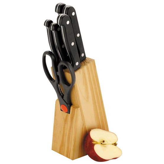 Sunnex 5pc Knife &amp; Scissors In Wooden Block