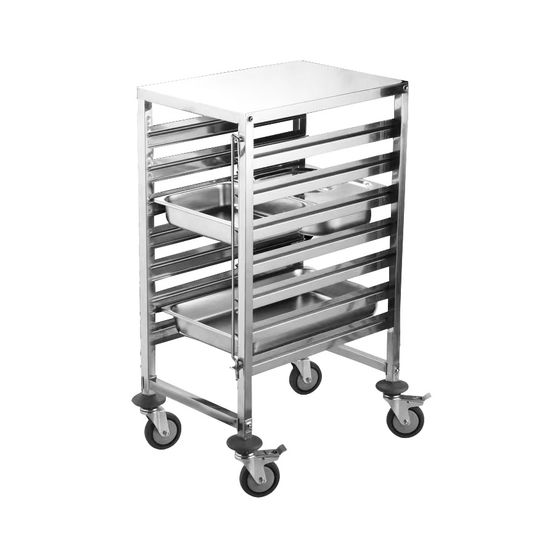 Sunnex Gastronorm Service Trolley | 7 Tier | 2 Swivel Braked Castors | Safety Bar