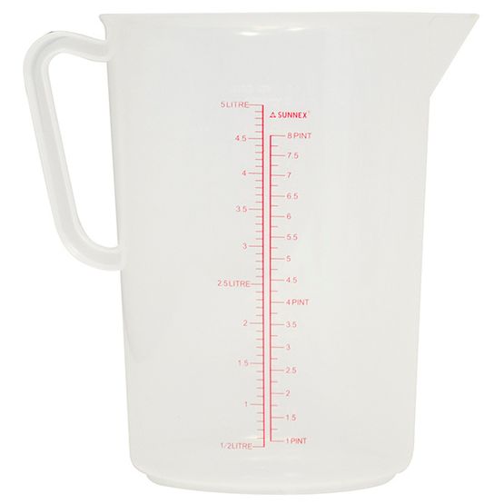 Sunnex Measuring Jug 5.0Ltr Clear Pp