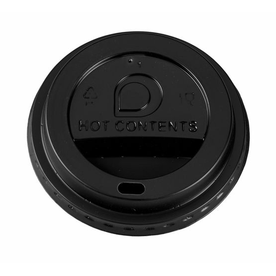 79mm Black Plastic Lids To Fit 8oz Hot Cups