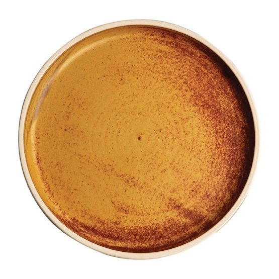 Olympia Canvas Flat Round Plates Sienna Rust 180mm
