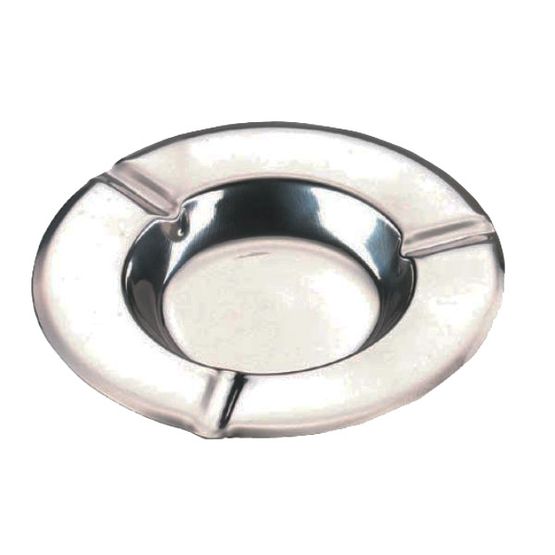 Ashtray 5in Round Stainless Steel