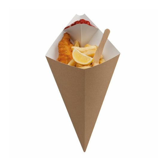 Colpac Large Kraft Paperboard Cone With Dip Corner 10073