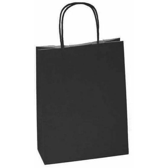 Medium Paper Carrier Twist Handle Black 32cm x 41cm x 12cm
