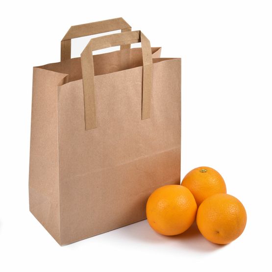 Medium Brown Kraft Paper Carrier Bags Tape Handle 22cm x 25cm x 11cm