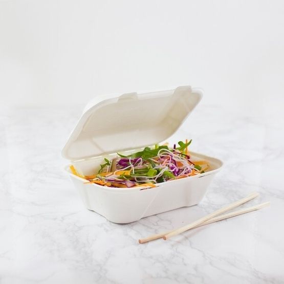 Vegware B001 7 x 5In Bagasse Clamshell Box