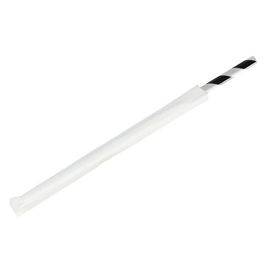 2 Ply Wrapped Paper Straw - Black &amp; White