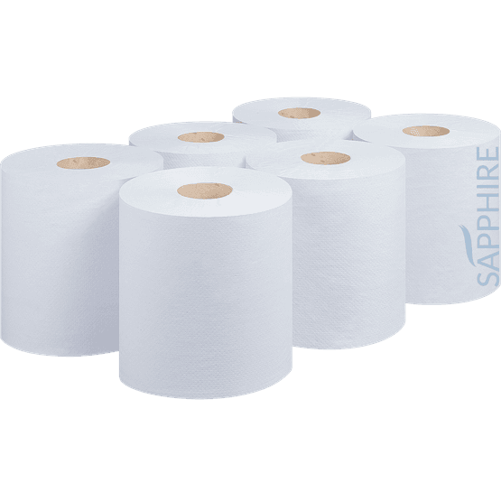 2 Ply White Centre Feed Rolls 150 Metre