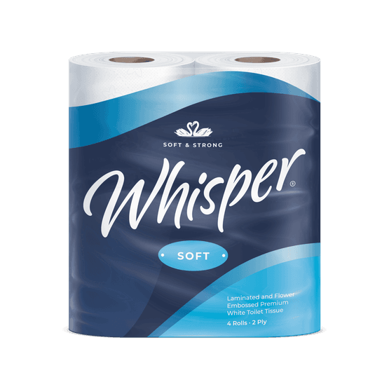 2 Ply Whisper Soft Toilet Paper - Pack Of 40 Rolls
