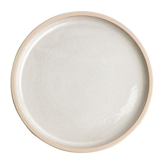 Olympia Canvas Flat Round Plates Murano White 250mm