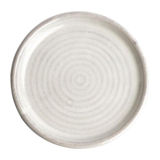 Olympia Canvas Small Rim Round Plates Murano White 180mm