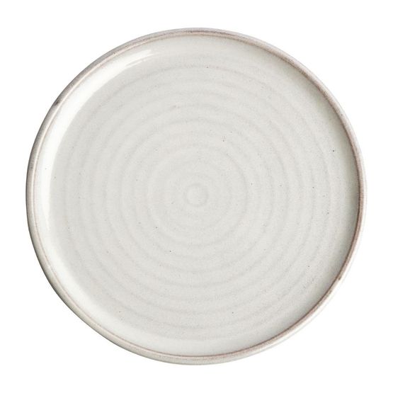 Olympia Canvas Small Rim Round Plates Murano White 265mm