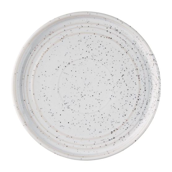 Olympia Cavolo Flat Round Plates White Speckle 180mm