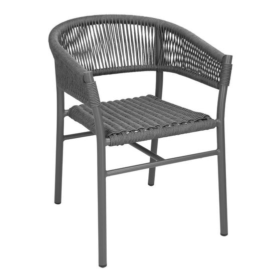 Bolero Florence Grey Mix Rope Twist Wicker Chairs