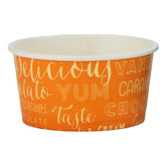 3oz Ice Cream Tub Melody Single Scoop Orange