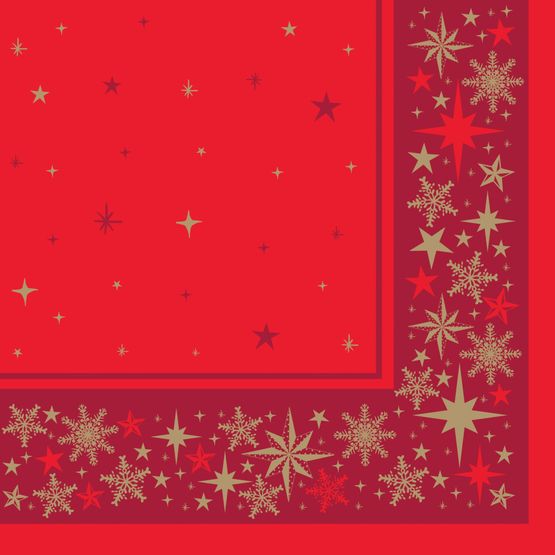 Swantex 40cm Swansoft Merry &amp; Bright Red Paper Napkins SFT-MYB-R