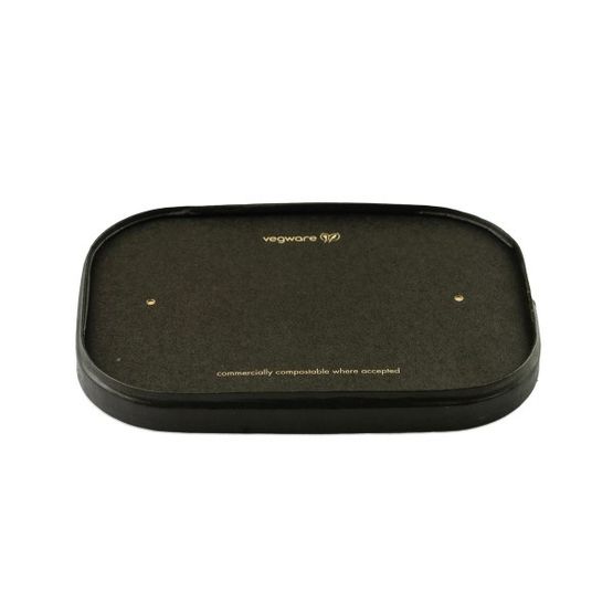 Vegware SLID-7X5BP Rectangular Black Paper Lid