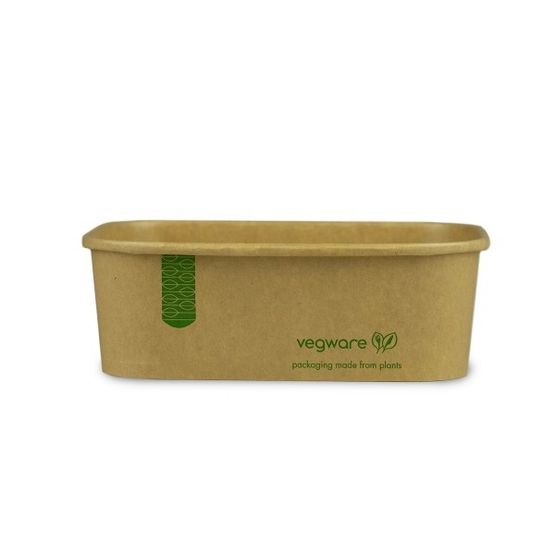 Vegware SKC-24 24oz/750ml Rectangular Kraft Food Container