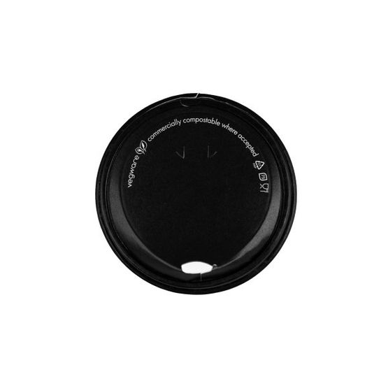 Vegware VLID79PB 79-Series Black Paper Sipping Lid