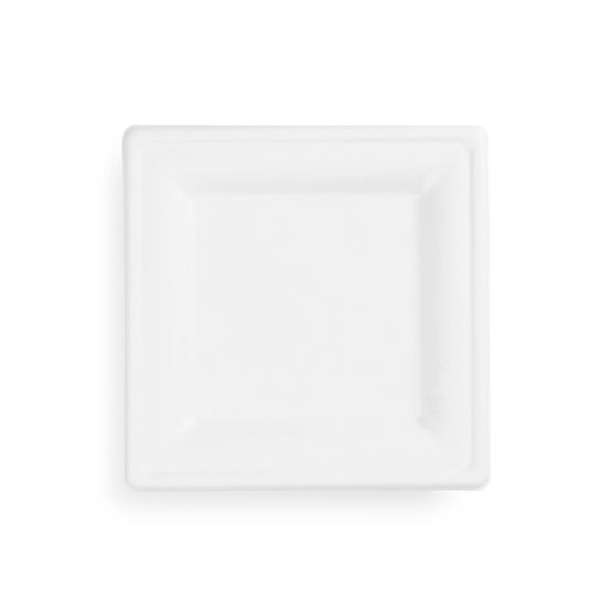 Vegware VPSQ-08NW 8in / 200mm Square Nourish Moulded Fibre Plate