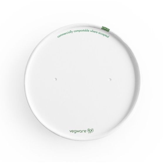 Vegware VLID90P 90-Series Flat Paper Hot Lid