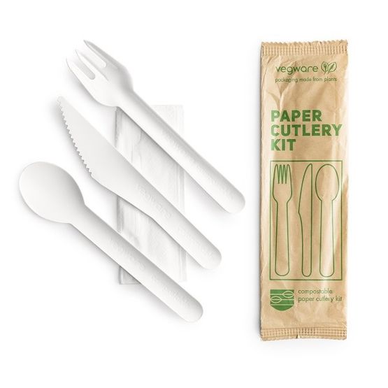 Vegware VP-KFSWN Compostable Paper Cutlery Kit