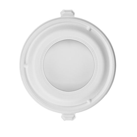 Vegware BL185FW Nourish Moulded Fibre Bonnie Window Lid (Fits 32 &amp; 40oz Bowl)