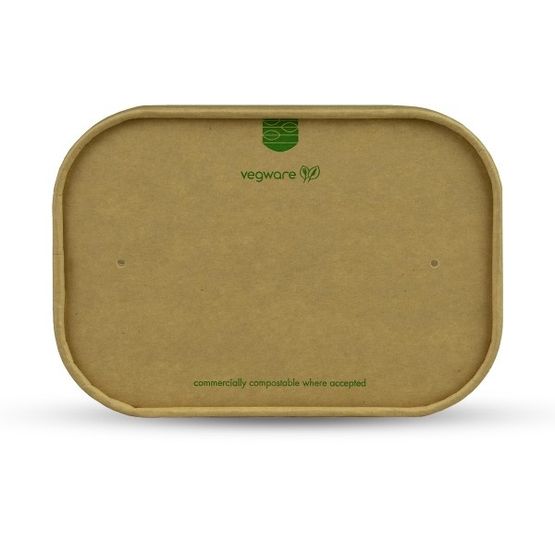 Vegware SLID-7X5P Rectangular Kraft Paper Lid