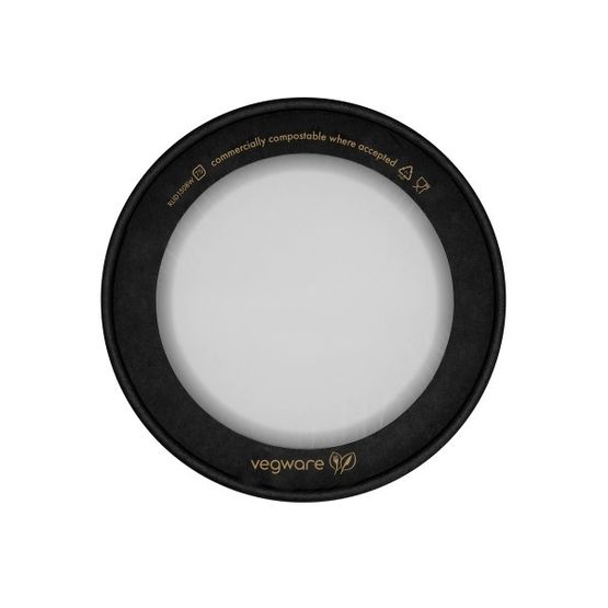 Vegware RLID150BW Round Black Window Lid, 150-Series