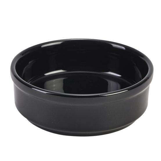 Genware Porcelain Black Round Dish 10cm/ 4"