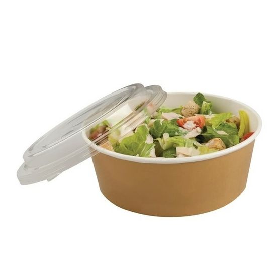 Colpac Recyclable Kraft Salad Pots With Lid Large 1300ml / 45oz 10343