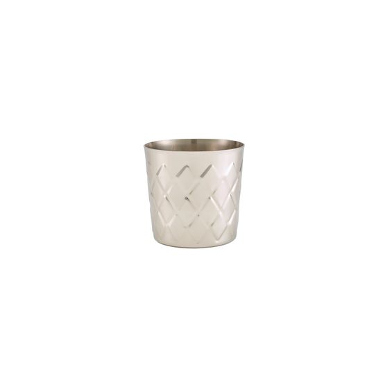 Diamond Pattern Stainless Steel Serving Cup 8.5 x 8.5cm