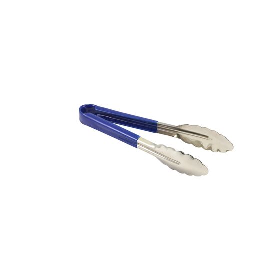 Genware Colour Coded Stainless Steel Tong 23cm Blue
