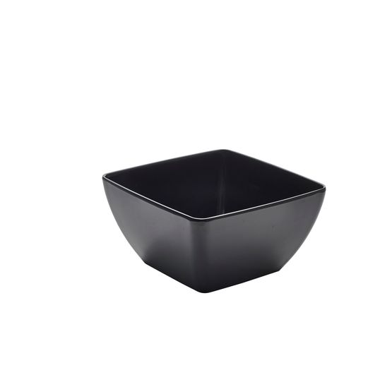 GenWare Melamine Black Curved Square Bowl 19cm